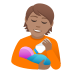 🧑🏽‍🍼 person feeding baby: medium skin tone display on JoyPixels